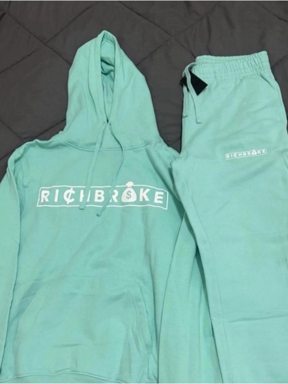 Rich broke mint green sweatsuit